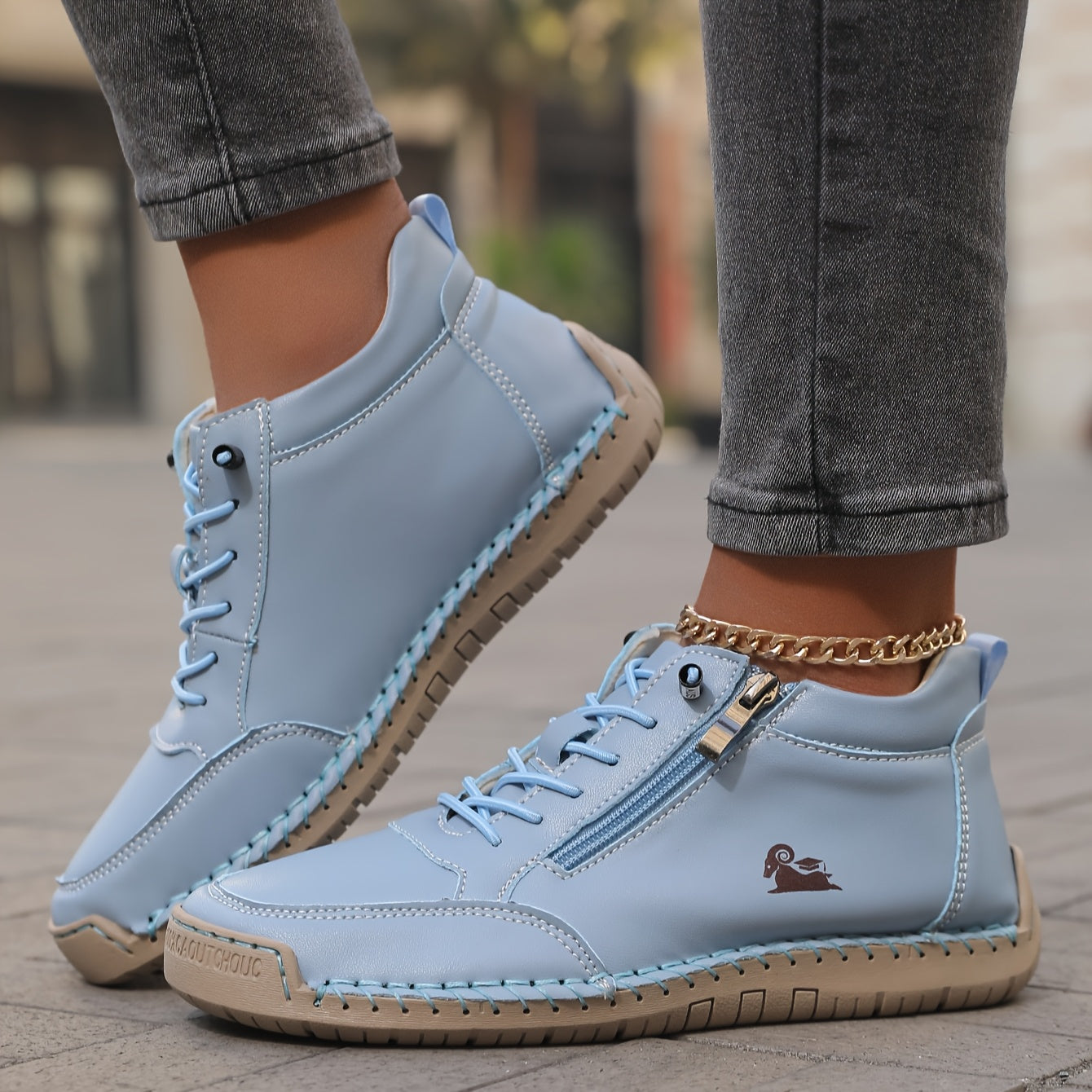 Women's Spring Zip-Up Walking Sneakers