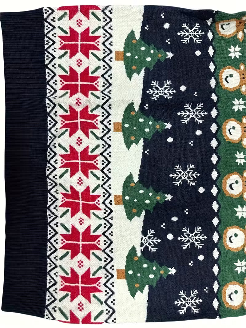 Men’s Festive Christmas Sweater - Snowman Reindeer Holiday Knit
