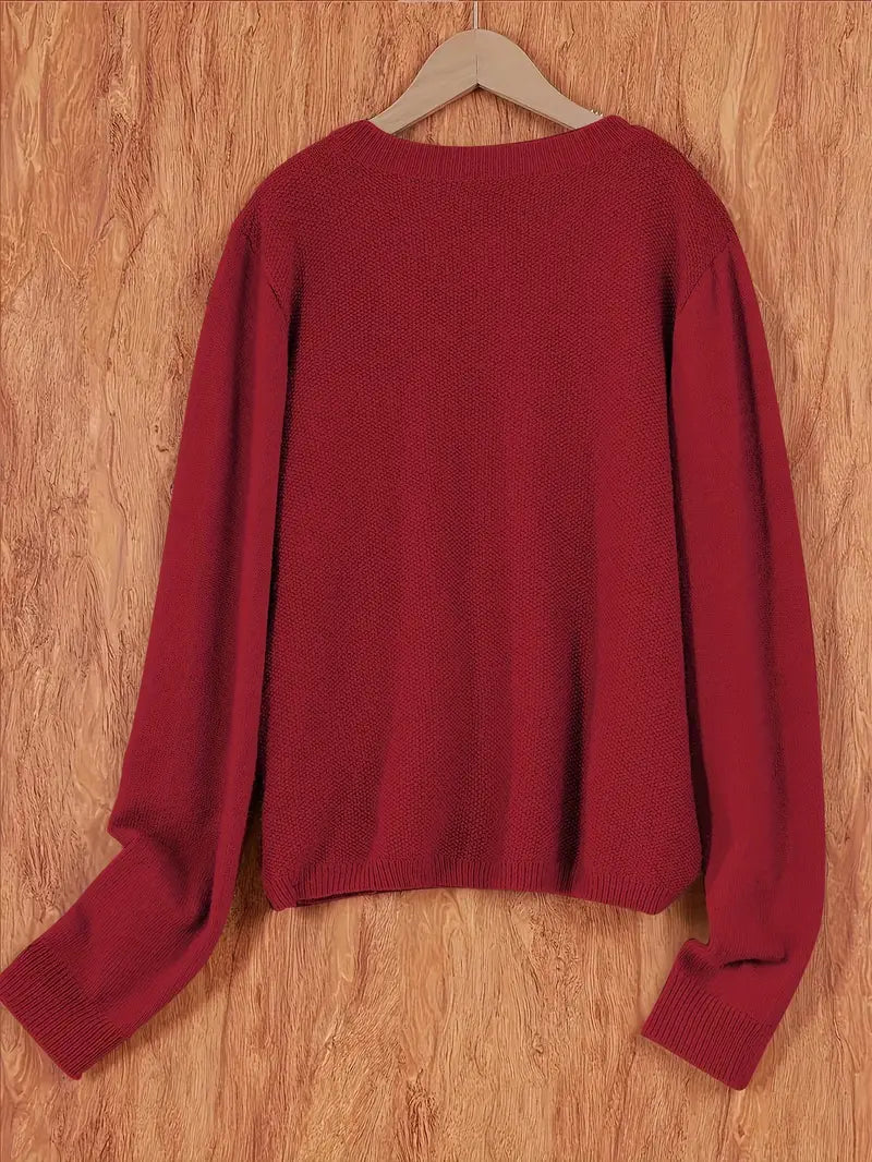 Women’s Button Front Cardigan - Long Sleeve Casual Knit Sweater