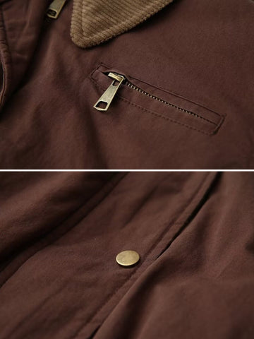 Women’s Casual Bomber Jacket - Corduroy Collar Zip-Up Outerwear