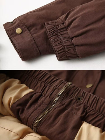 Women’s Casual Bomber Jacket - Corduroy Collar Zip-Up Outerwear