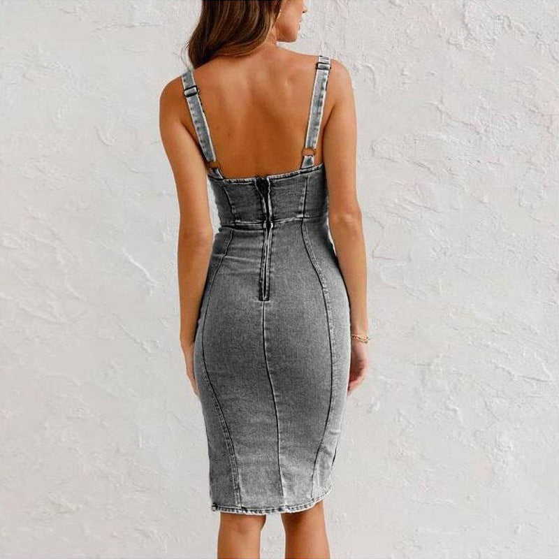 Noelle Denim Curve Dress