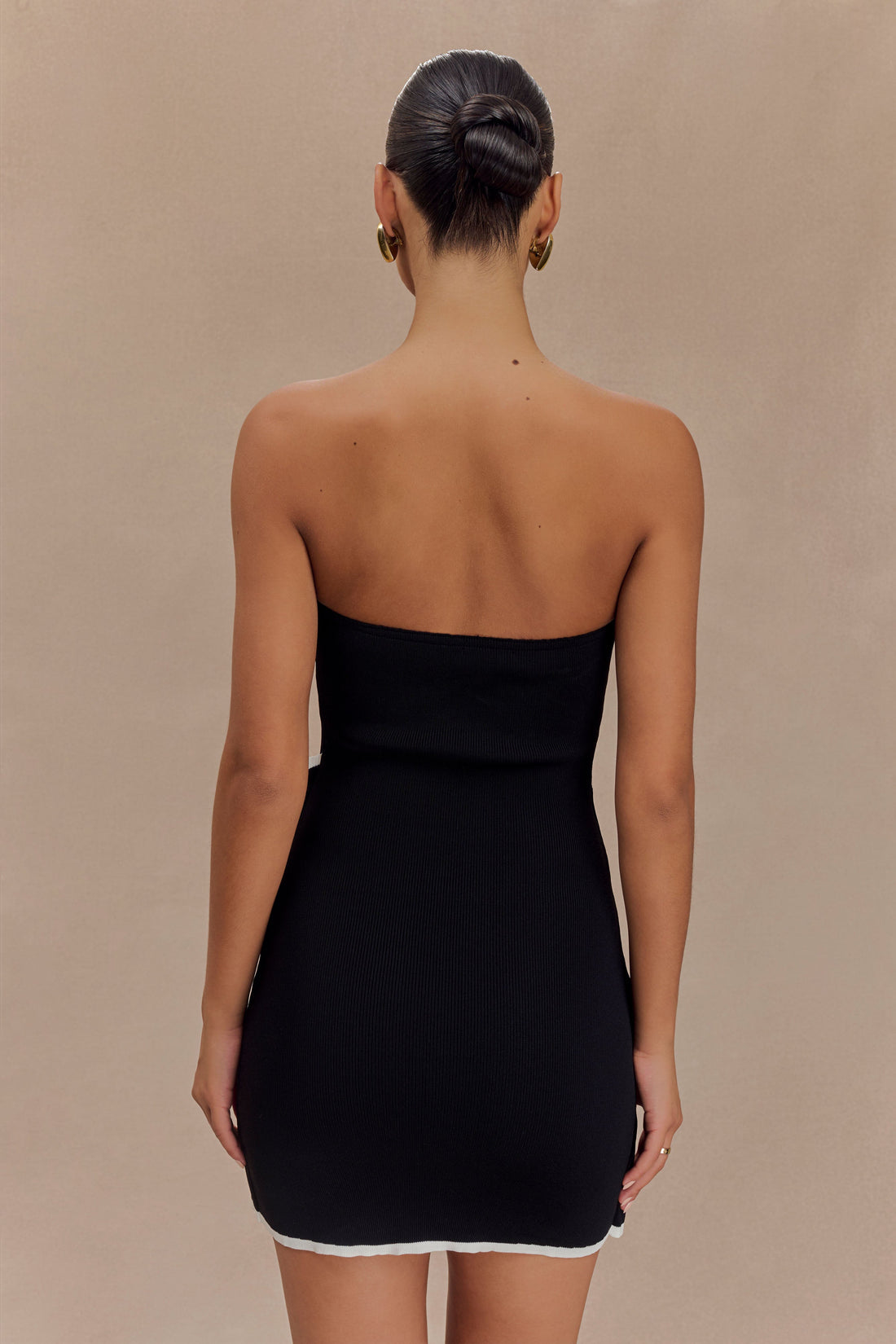 Lina - Contrast Trim Strapless Mini Dress