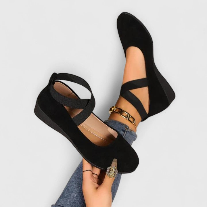 Women's Spring Strappy Round-Toe Wedge Flats