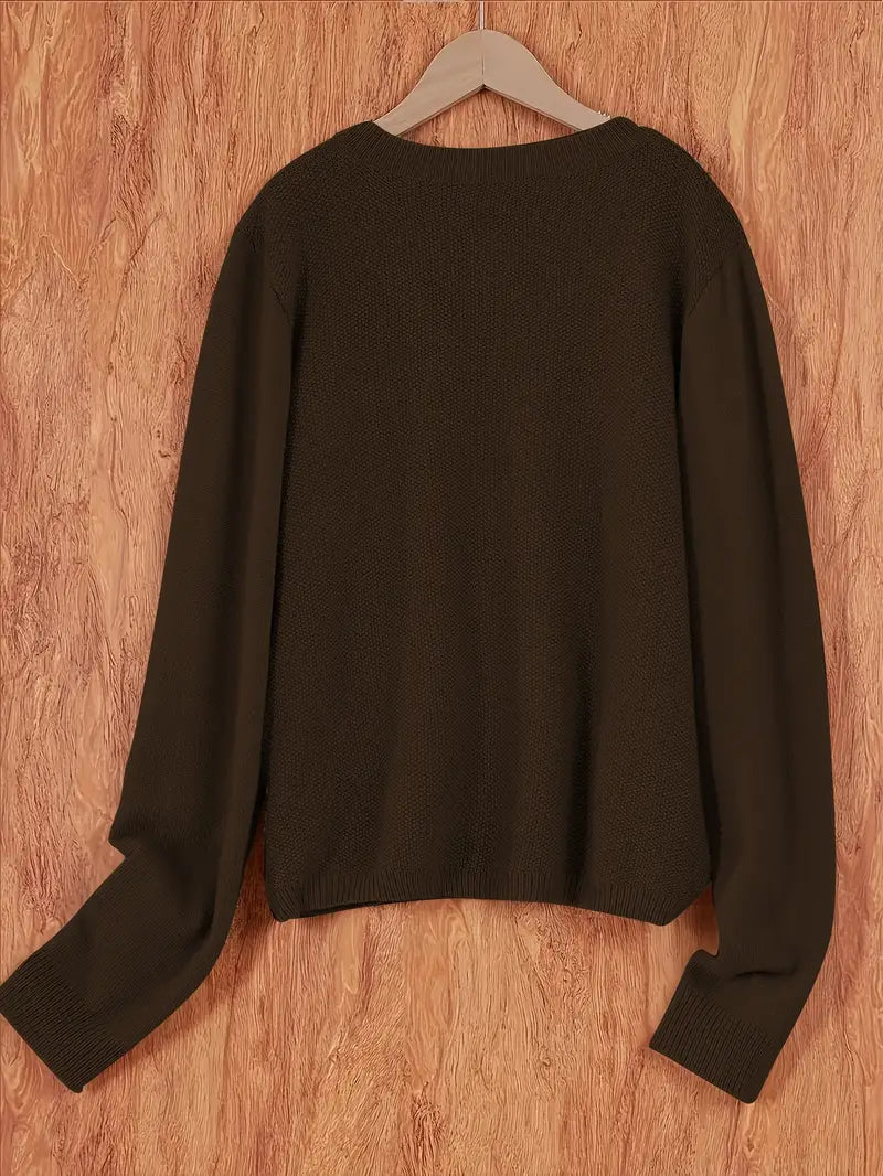 Women’s Button Front Cardigan - Long Sleeve Casual Knit Sweater