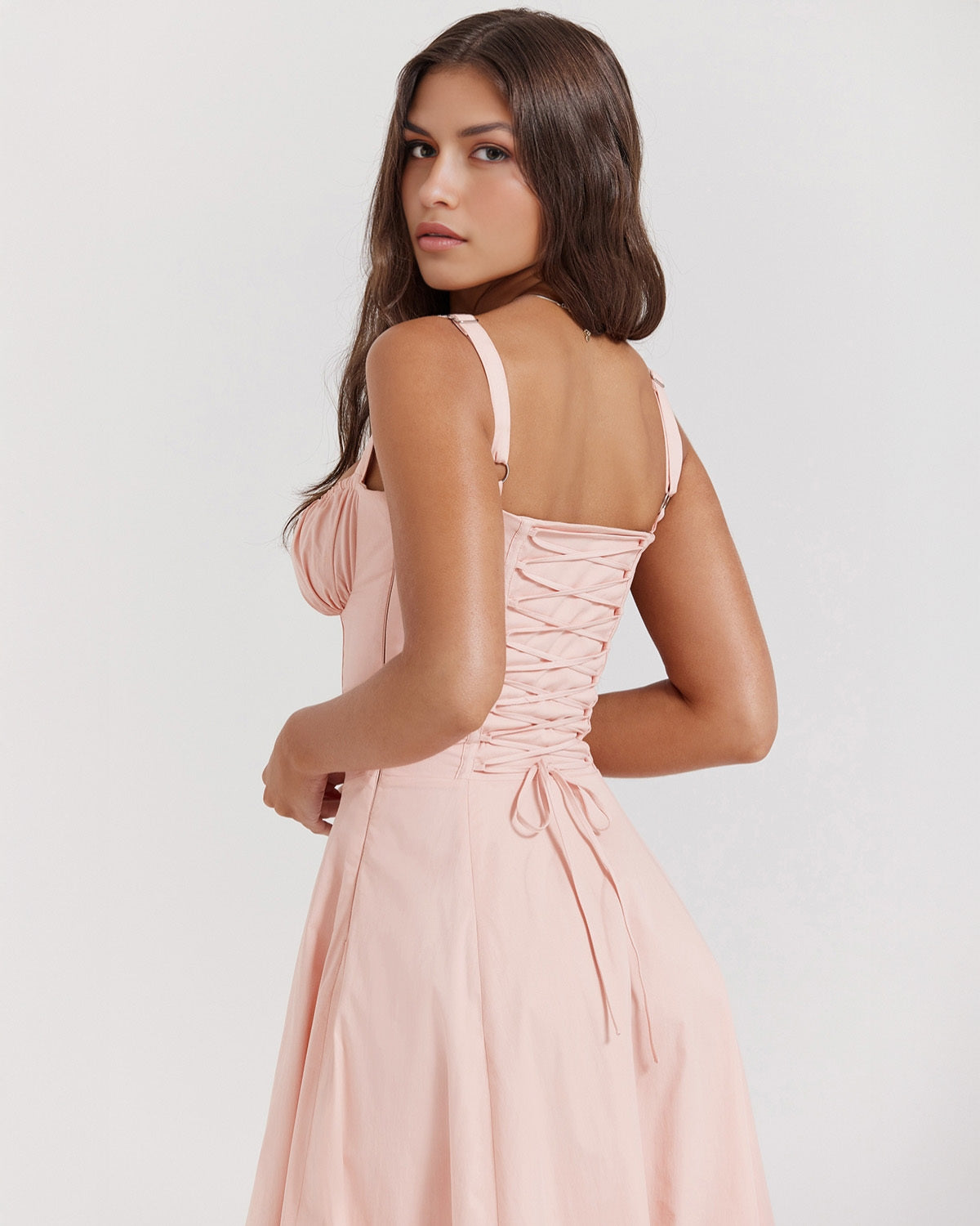 Elira – Corset Tie-Back Midi Dress