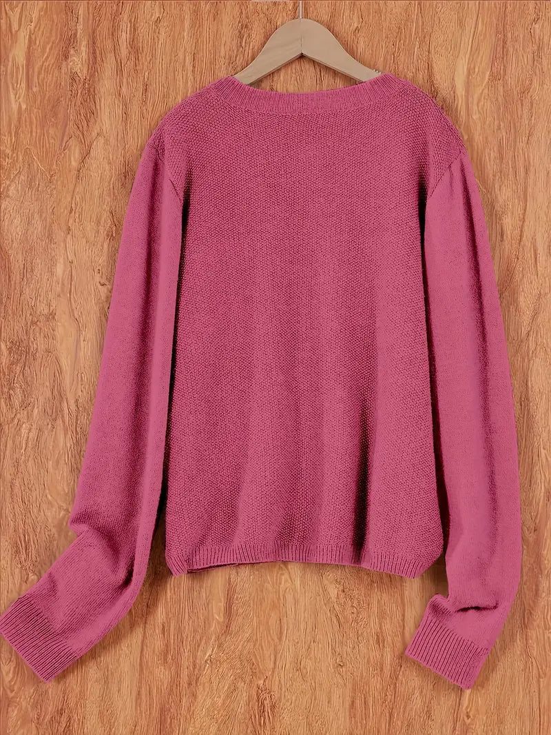 Women’s Button Front Cardigan - Long Sleeve Casual Knit Sweater