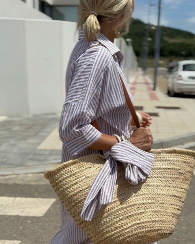 Women's Timeless Striped Summer Shirt Dress