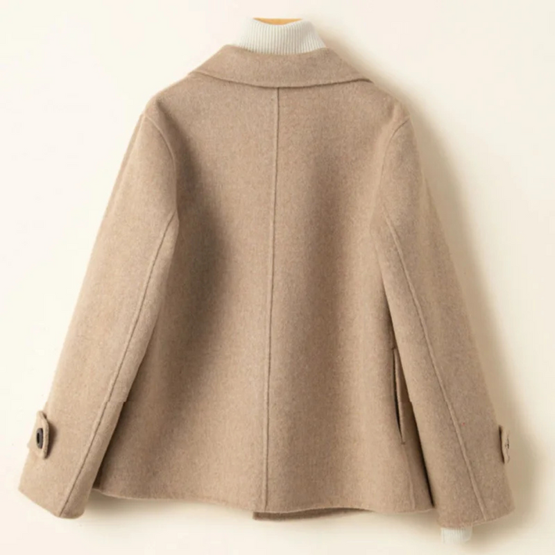 Double-Breasted Short Coat - Classic Lapels