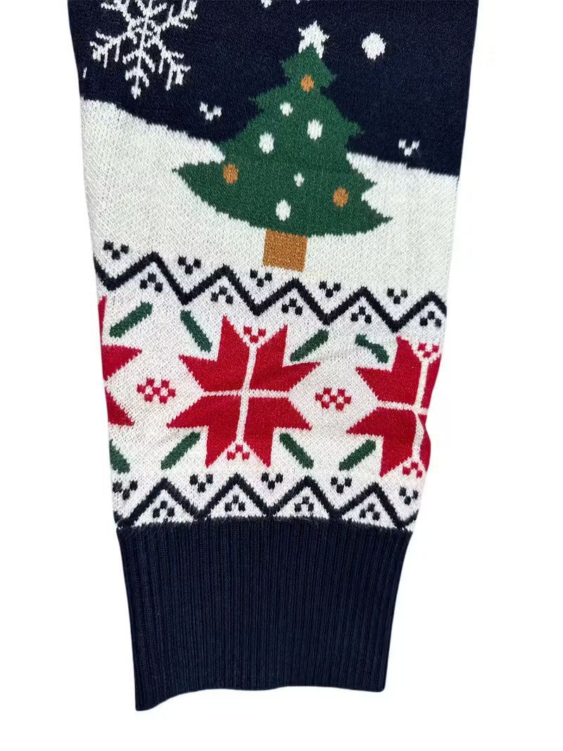 Men’s Festive Christmas Sweater - Snowman Reindeer Holiday Knit