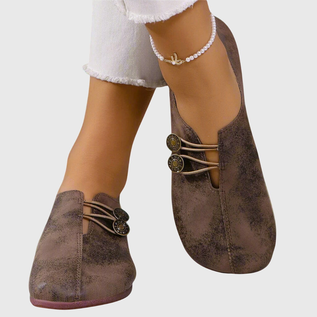 Women's Spring Casual Slip-On Button Flats