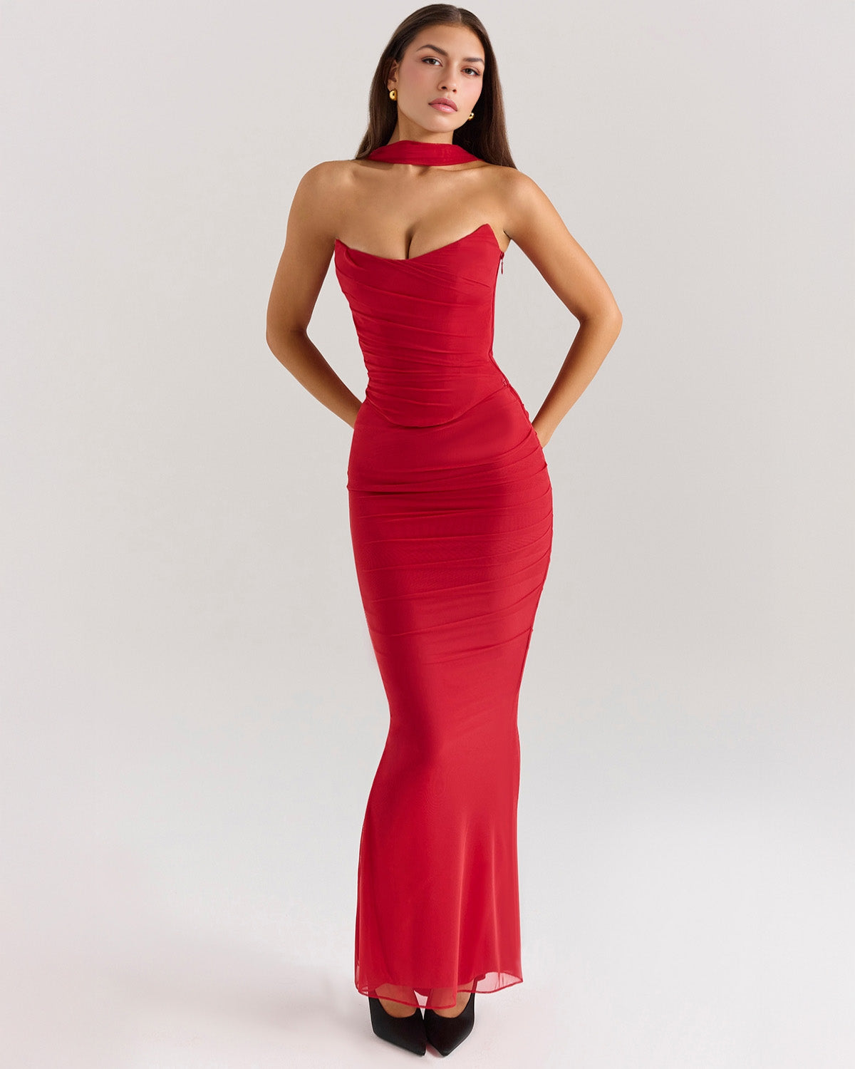Seraphina Draped Halter Gown