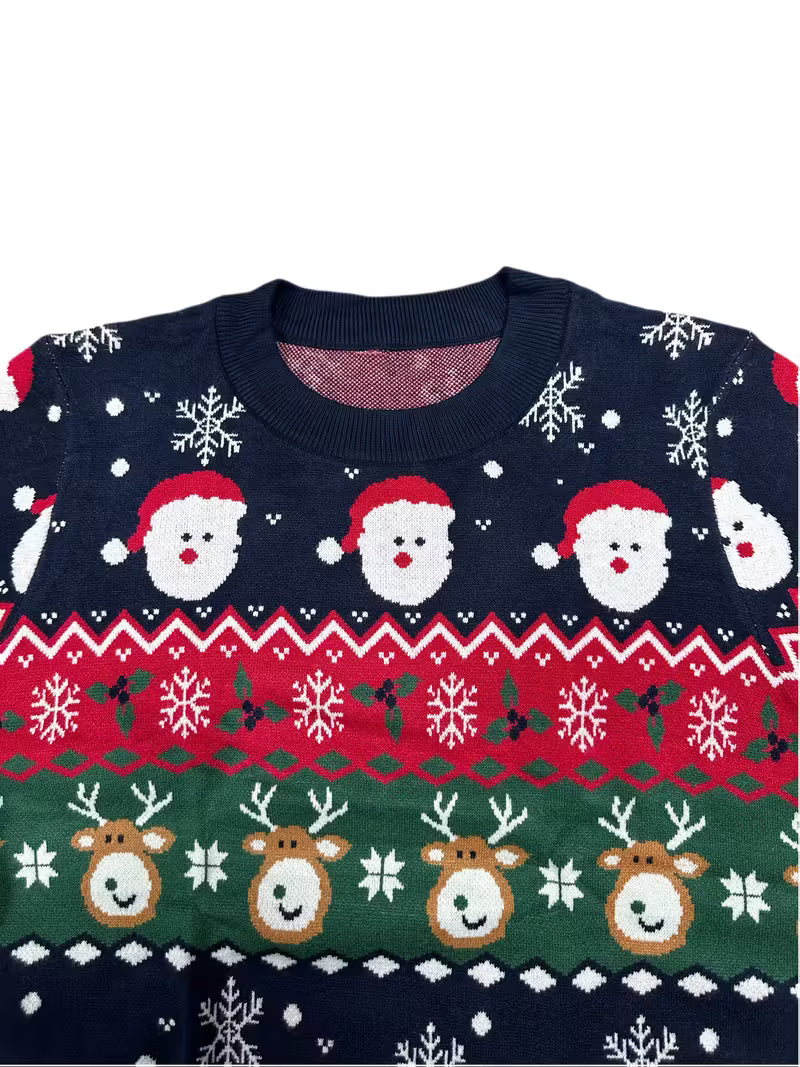 Men’s Festive Christmas Sweater - Snowman Reindeer Holiday Knit