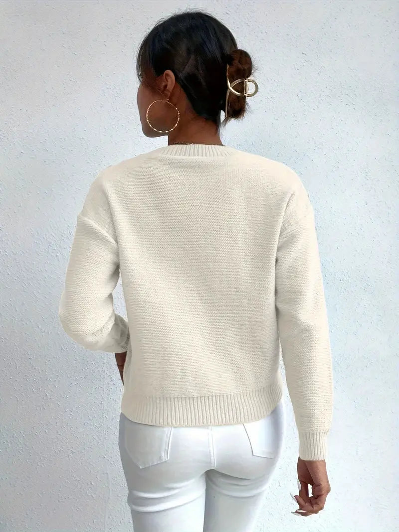 Women’s Amara Cable Knit Sweater - Classic Textured Pullover