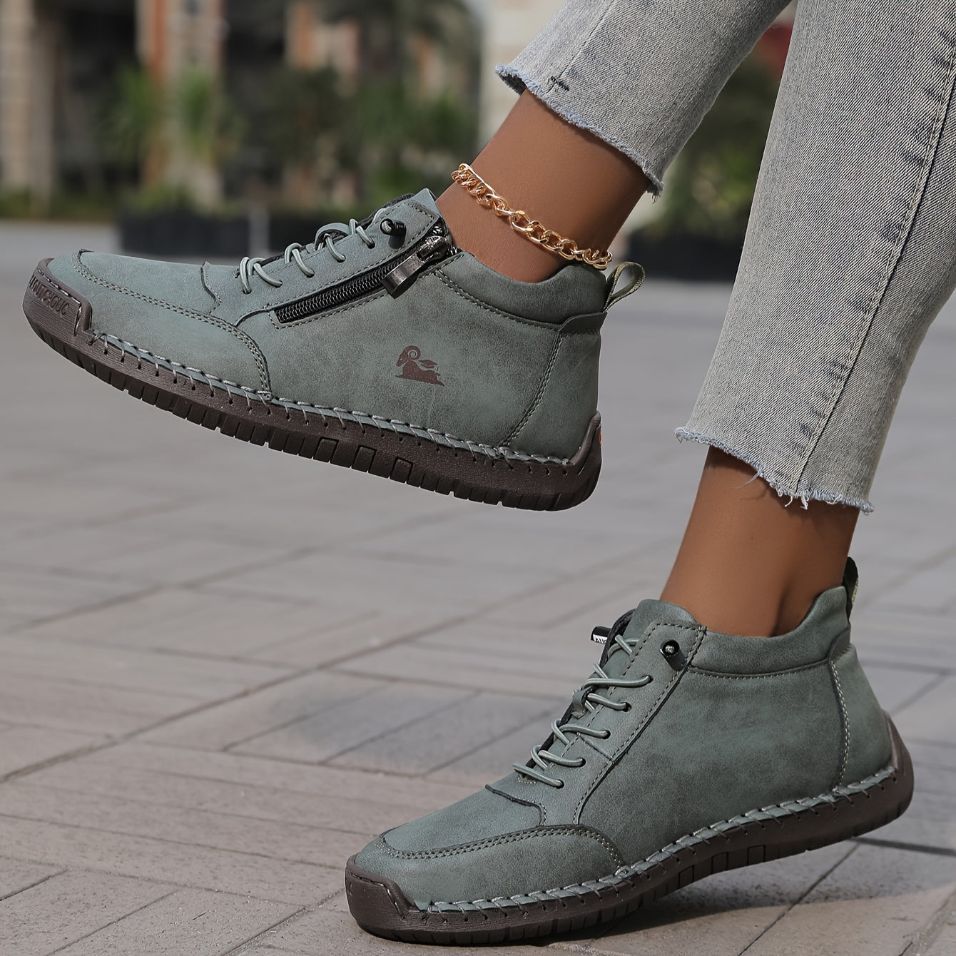 Women's Spring Zip-Up Walking Sneakers