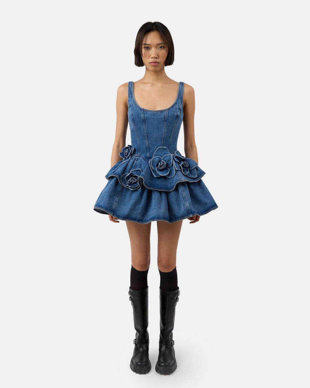 Lucca - Tiered Denim Mini Dress
