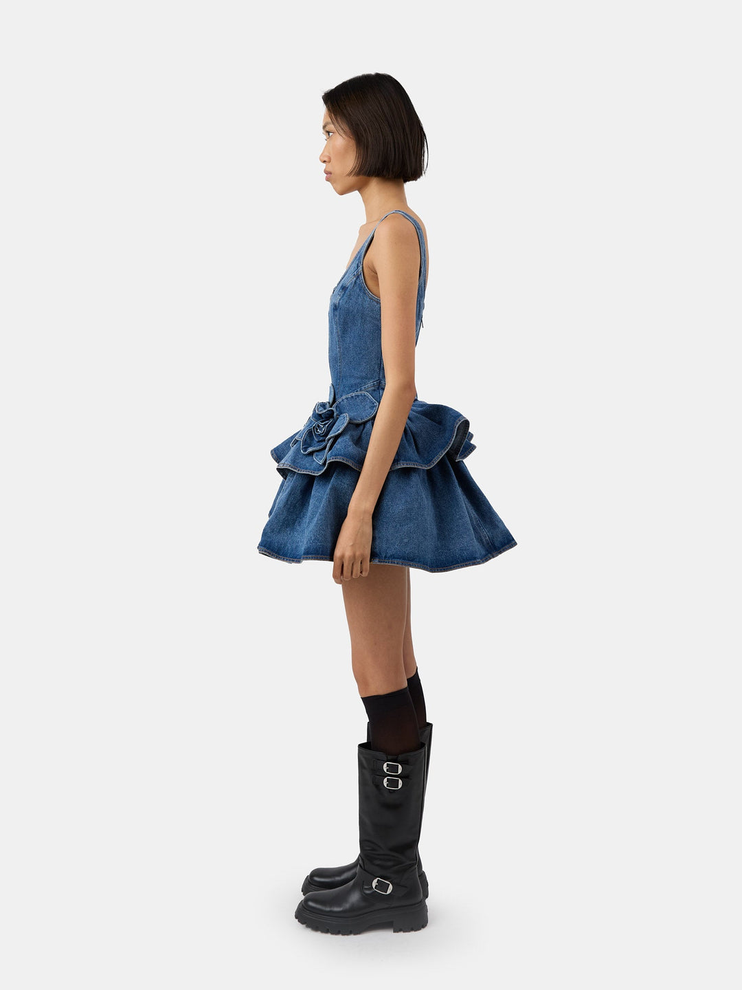Lucca - Tiered Denim Mini Dress