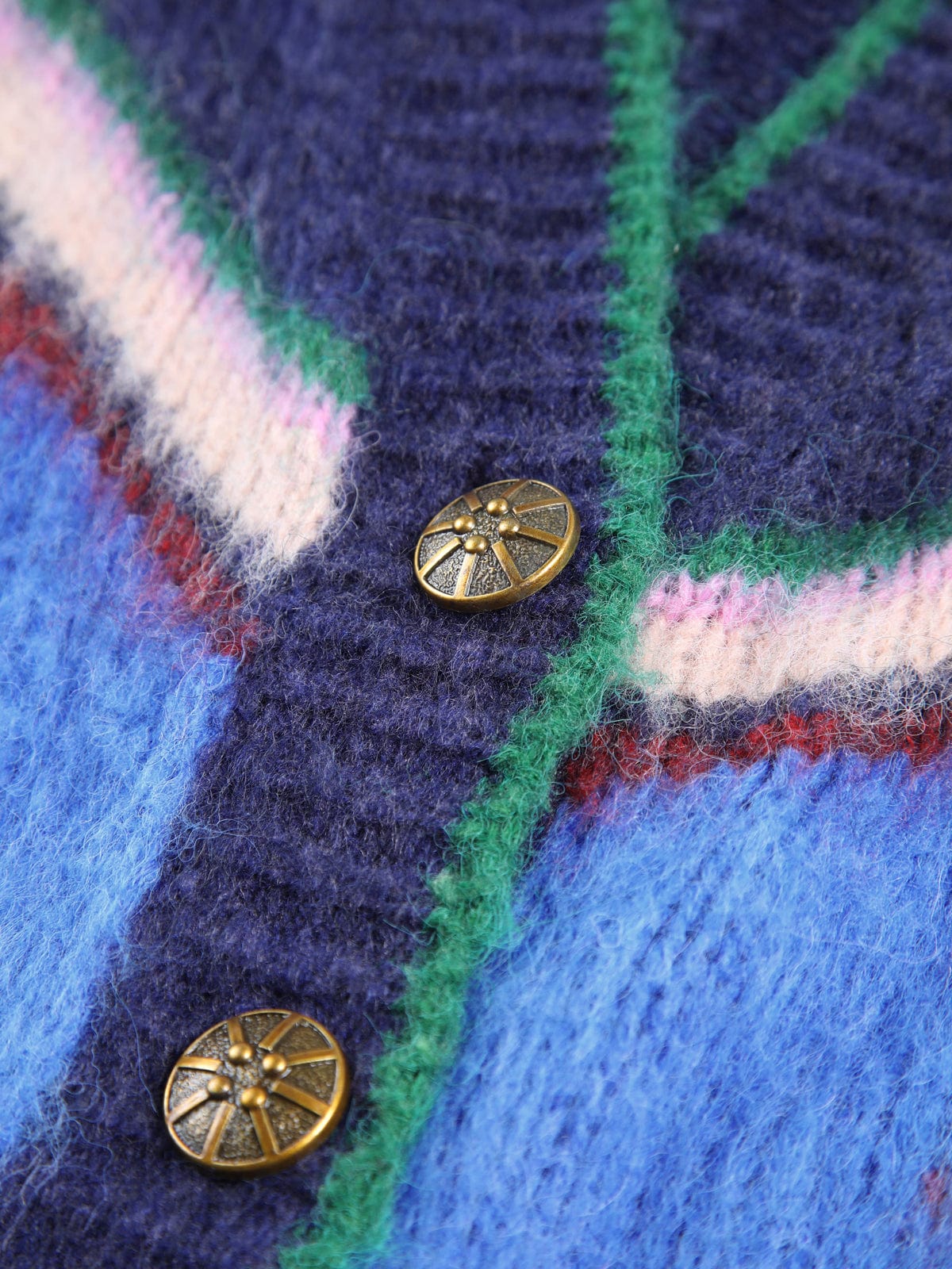 Women’s Boho Patterned Knit Cardigan - Button-Down Sweater