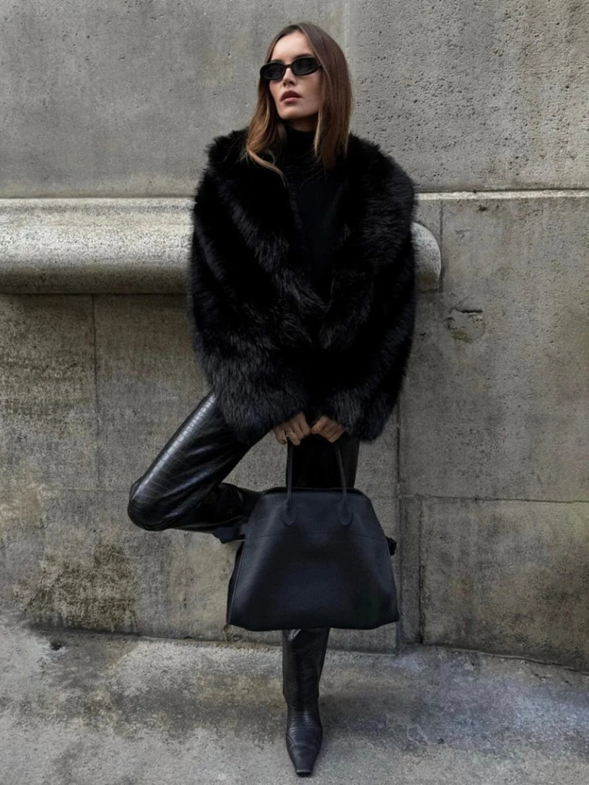 Women’s Oversized Faux‑Fur Jacket