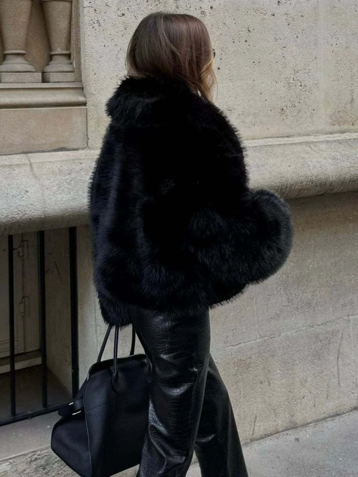 Women’s Oversized Faux‑Fur Jacket