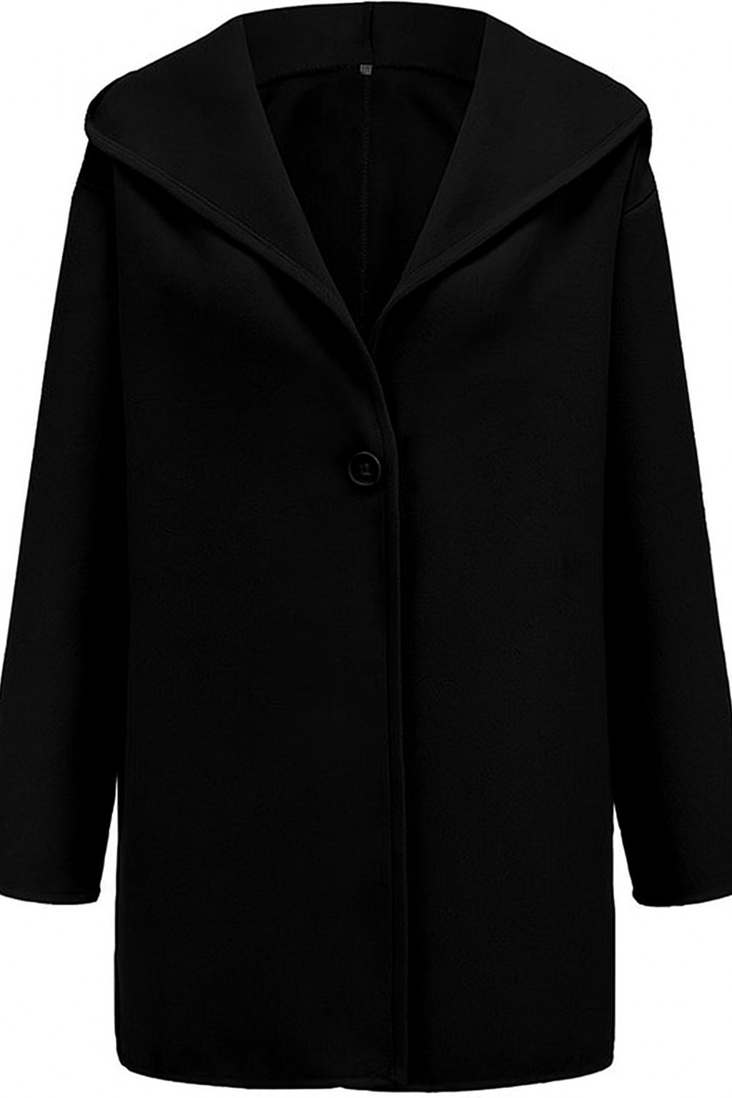 Women’s Minimalist Hooded Coat - Single-Breasted Winter Outerwear