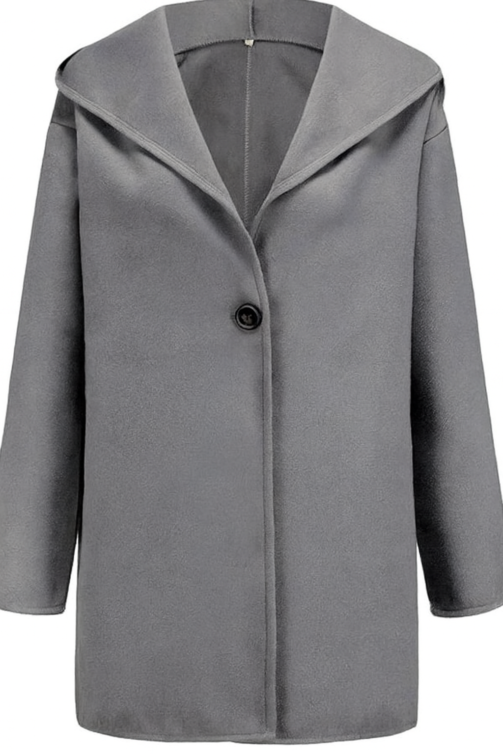 Women’s Minimalist Hooded Coat - Single-Breasted Winter Outerwear