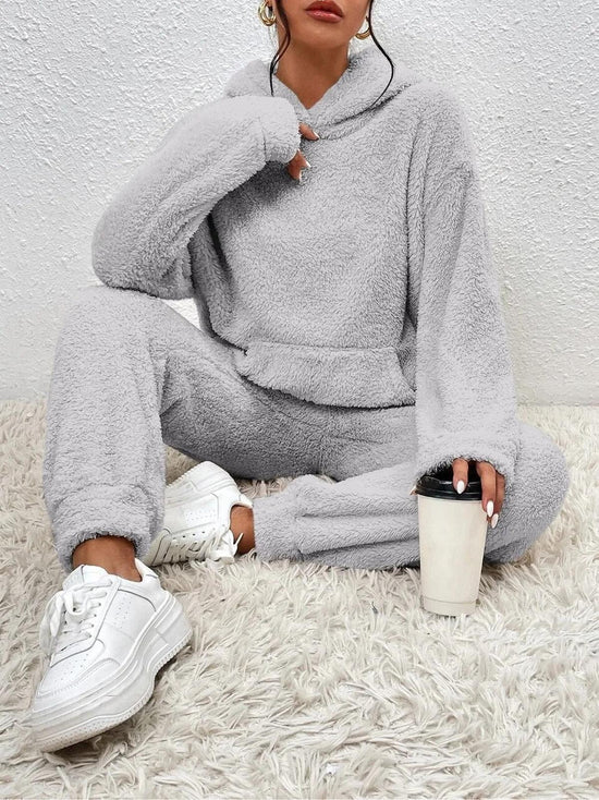 Women’s Cozy Loungewear Set - Hooded Top Relaxed Pants