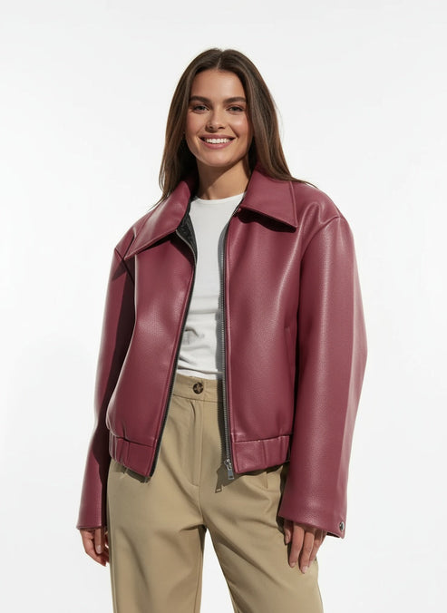 Women’s Aurelia Zip-Up Jacket - Classic Collared Outerwear