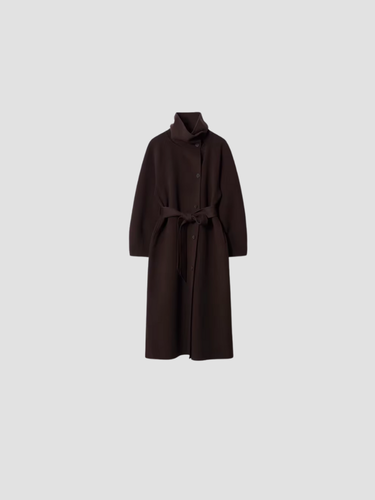 Women’s Elise Belted Long Coat - Modern Minimalist Overcoat