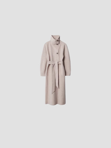 Women’s Elise Belted Long Coat - Modern Minimalist Overcoat