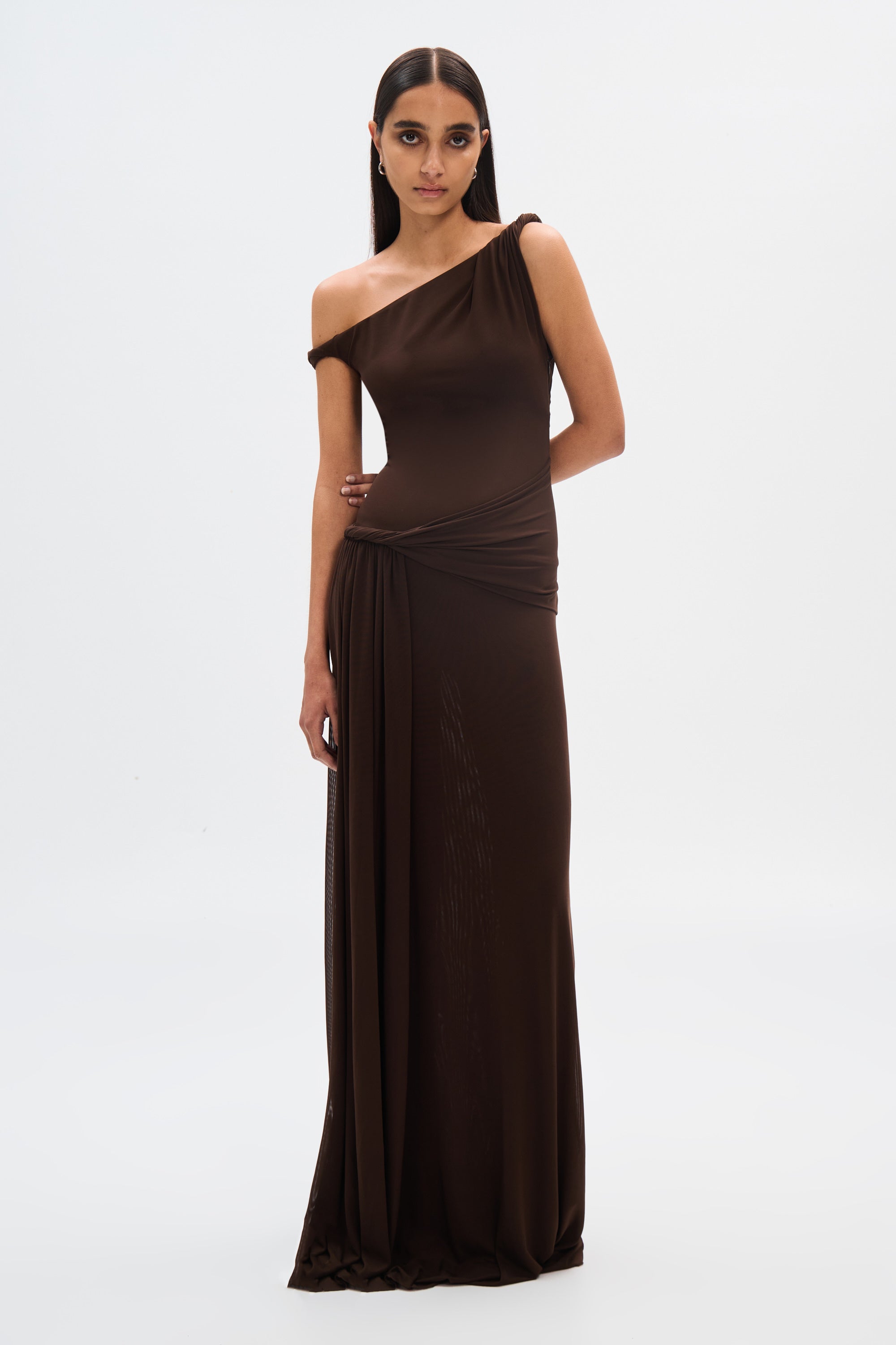 Lizzie - One-Shoulder Ruched Maxi Dress