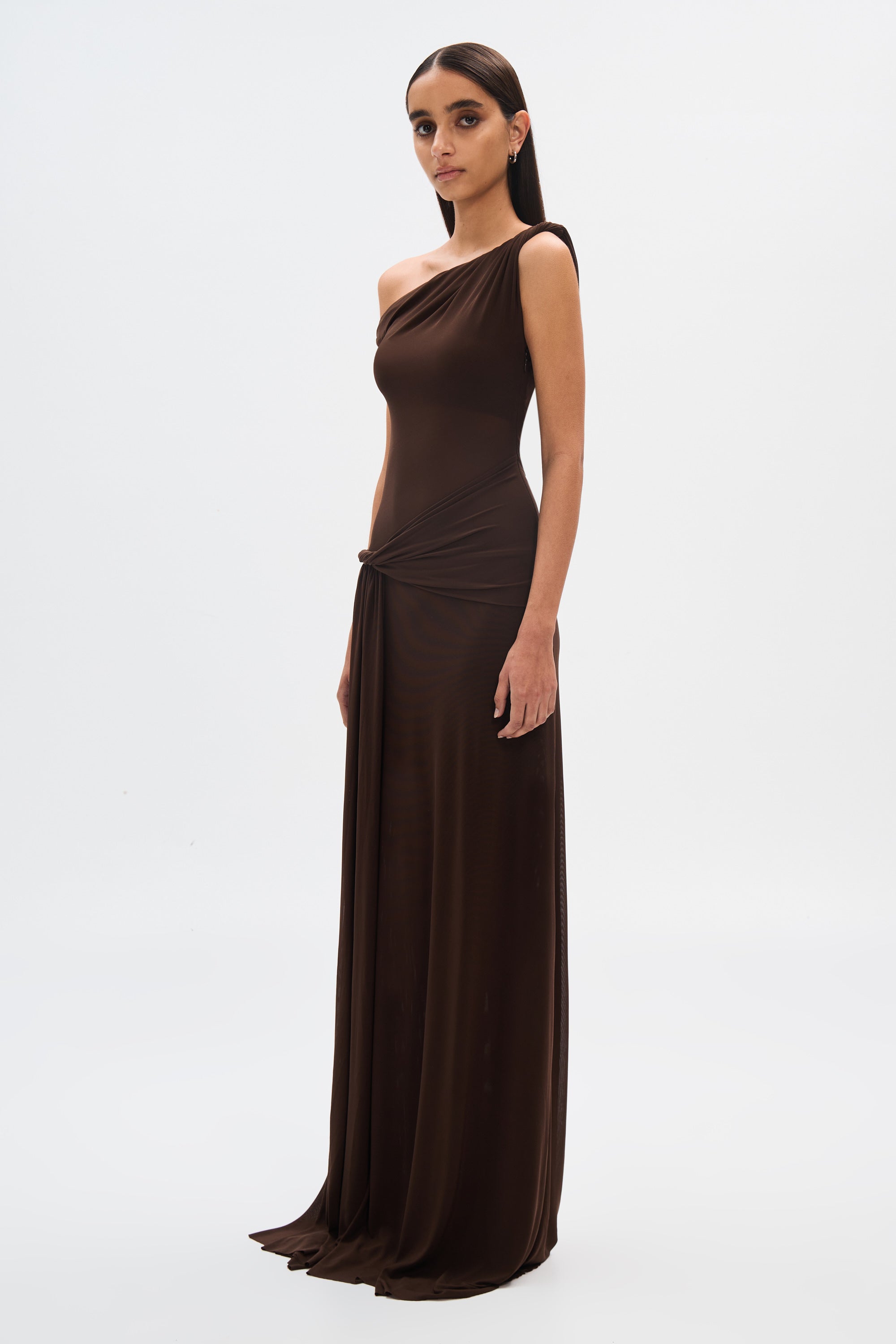 Lizzie - One-Shoulder Ruched Maxi Dress