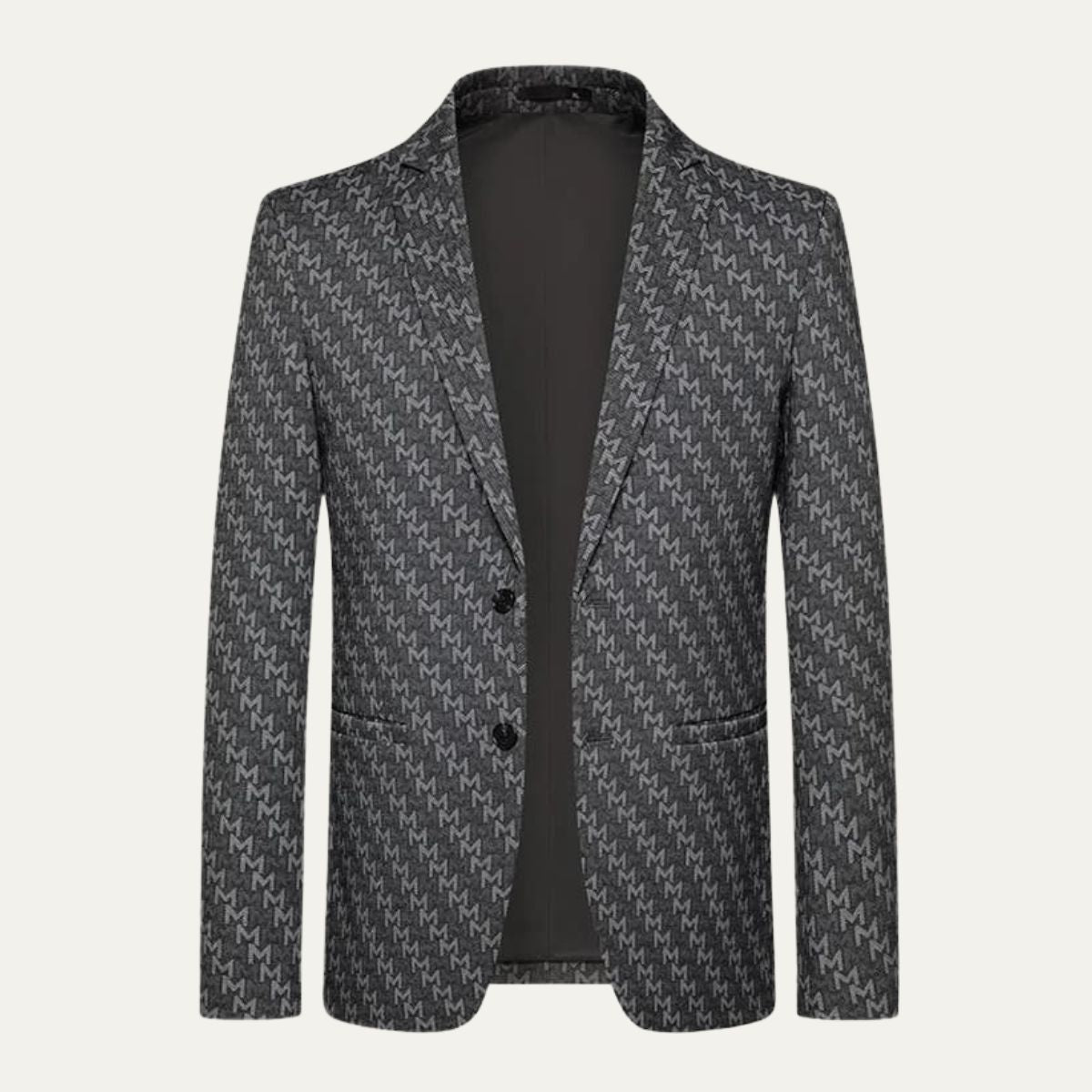 Men’s Patterned Tailored Blazer - Modern Monogram Design