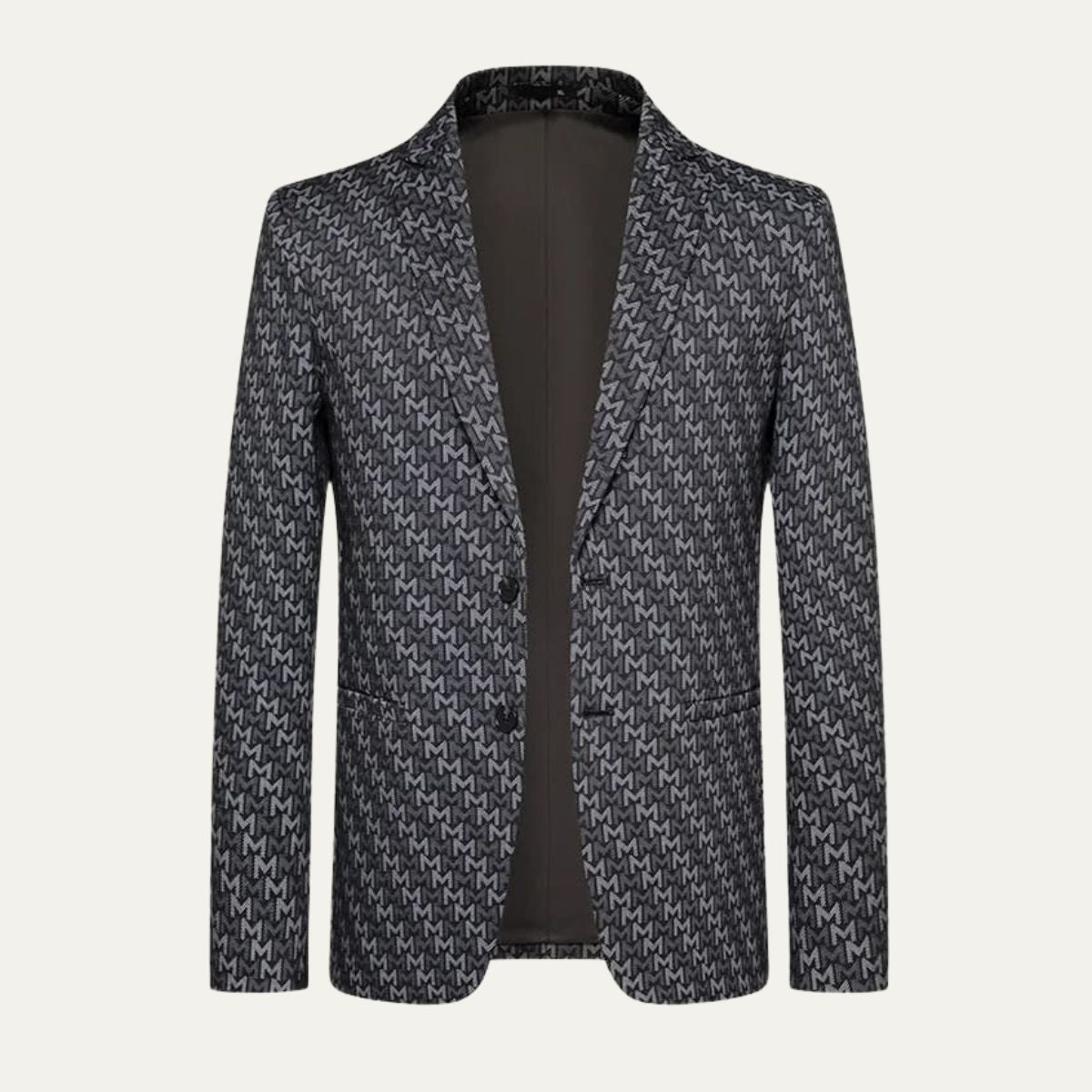 Men’s Patterned Tailored Blazer - Modern Monogram Design