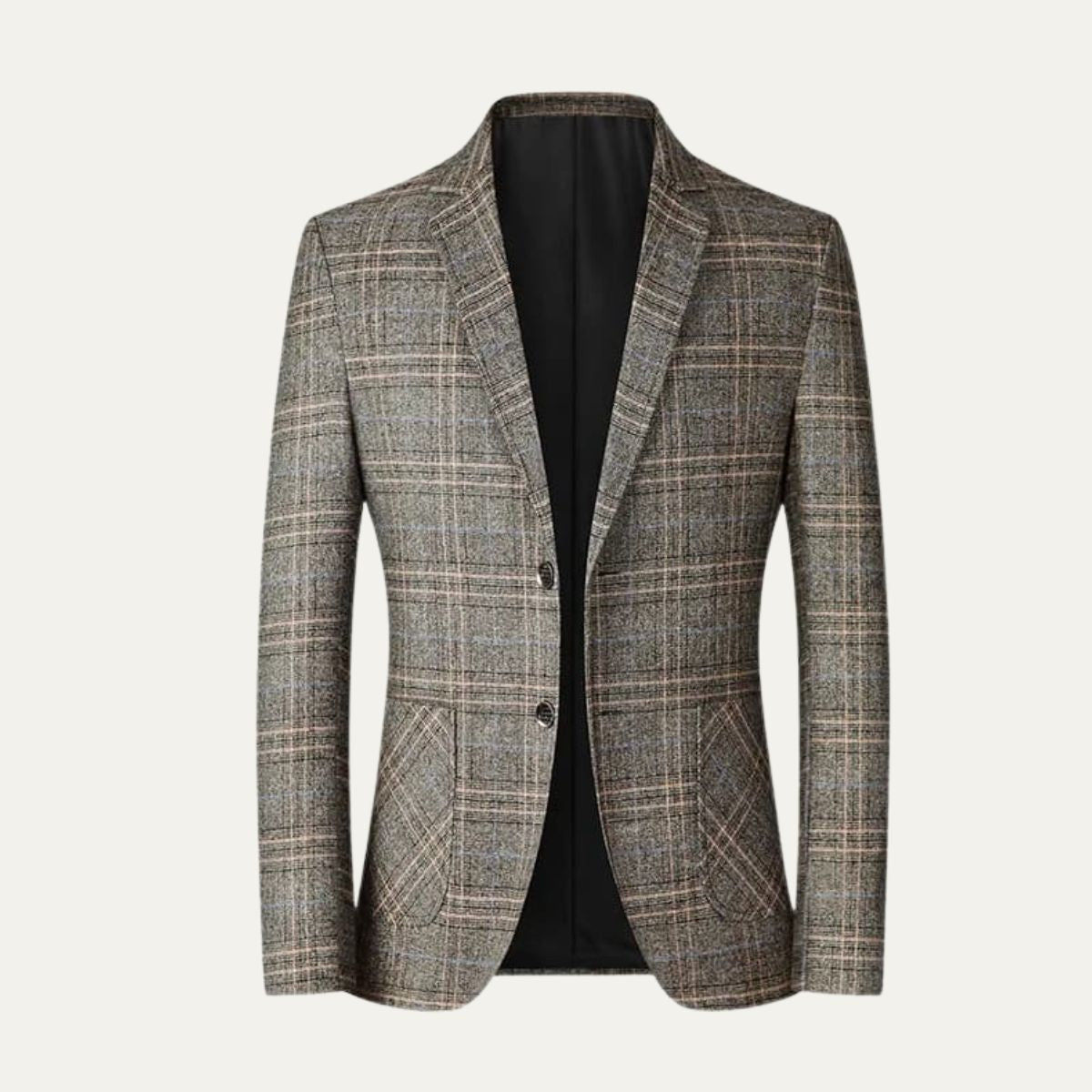 Men’s Checked Tailored Blazer – Classic Plaid Pattern