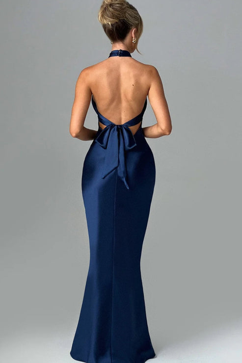 Women’s Halter Neck Maxi Dress - Elegant Evening Gown