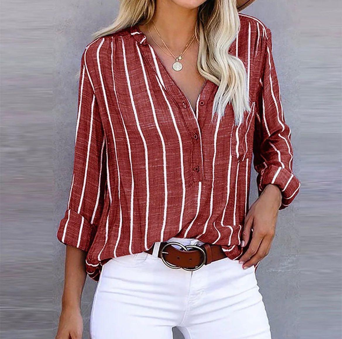 Women's Summer Striped Casual Blouse