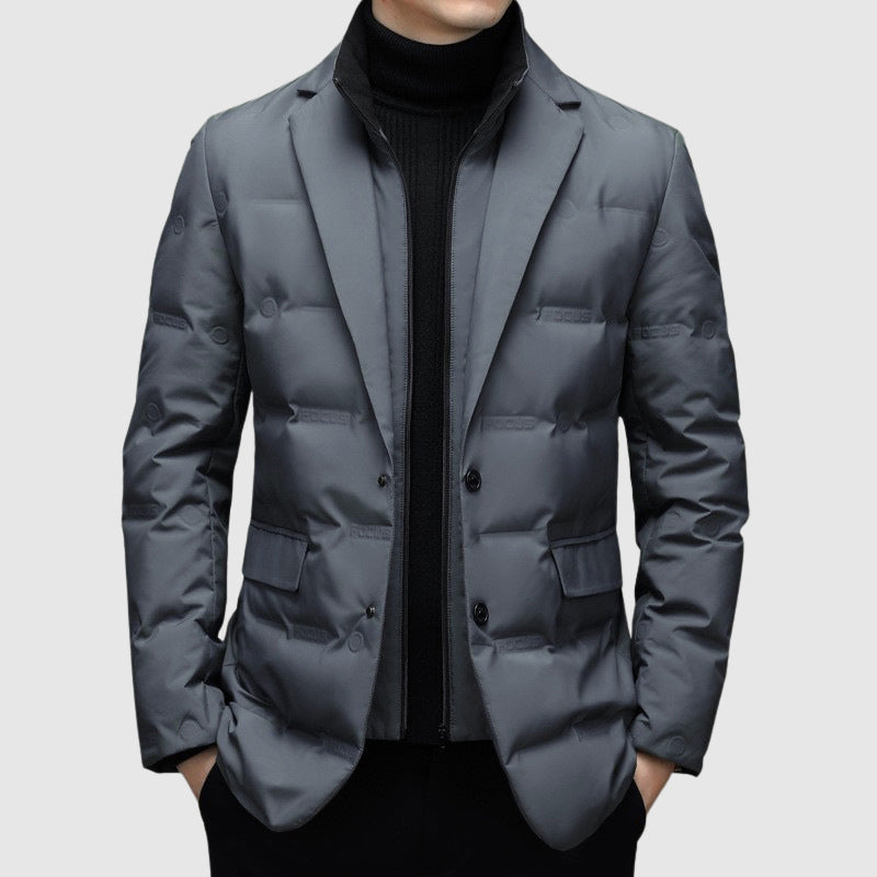 Men’s Padded Blazer Jacket - Quilted Winter Outerwear
