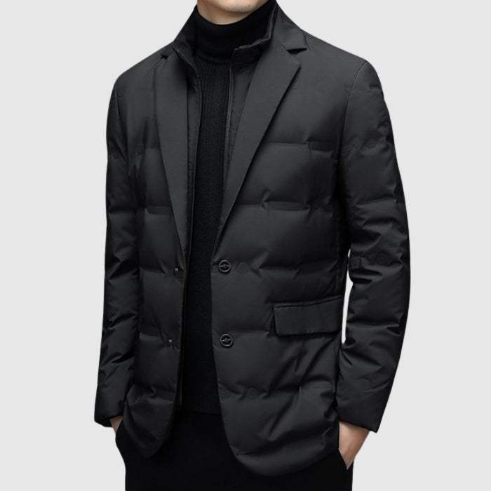 Men’s Padded Blazer Jacket - Quilted Winter Outerwear
