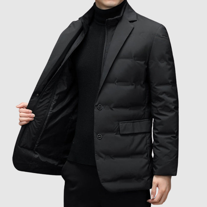 Men’s Padded Blazer Jacket - Quilted Winter Outerwear