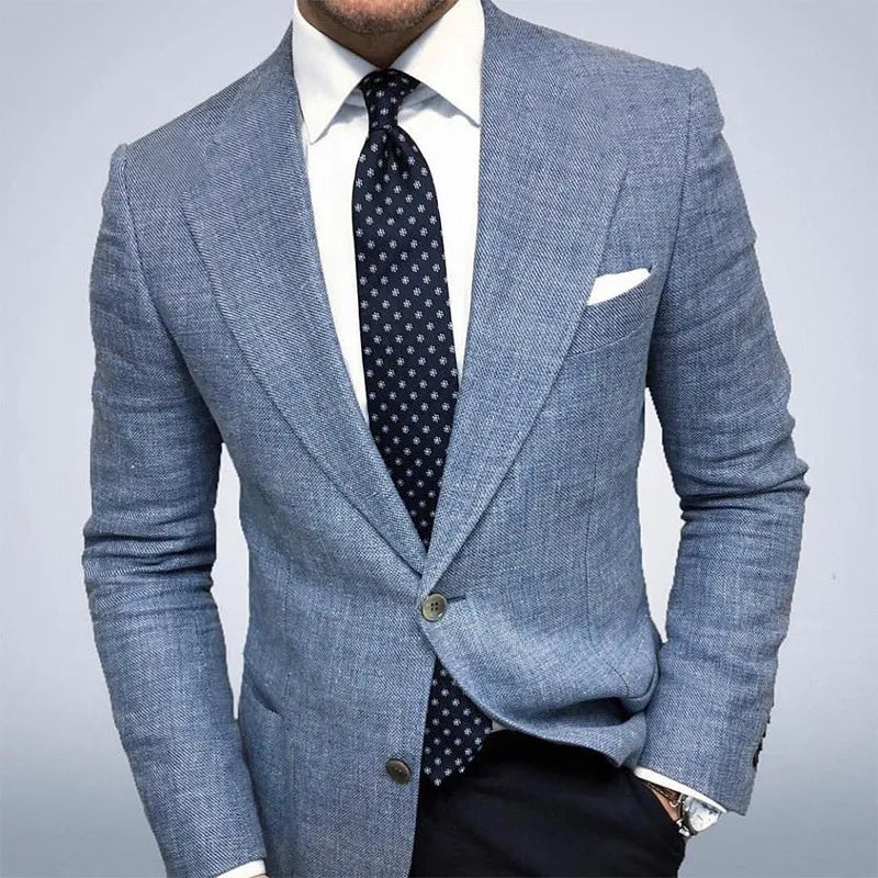 Men’s Tailored Linen Blazer - Lightweight Jacket