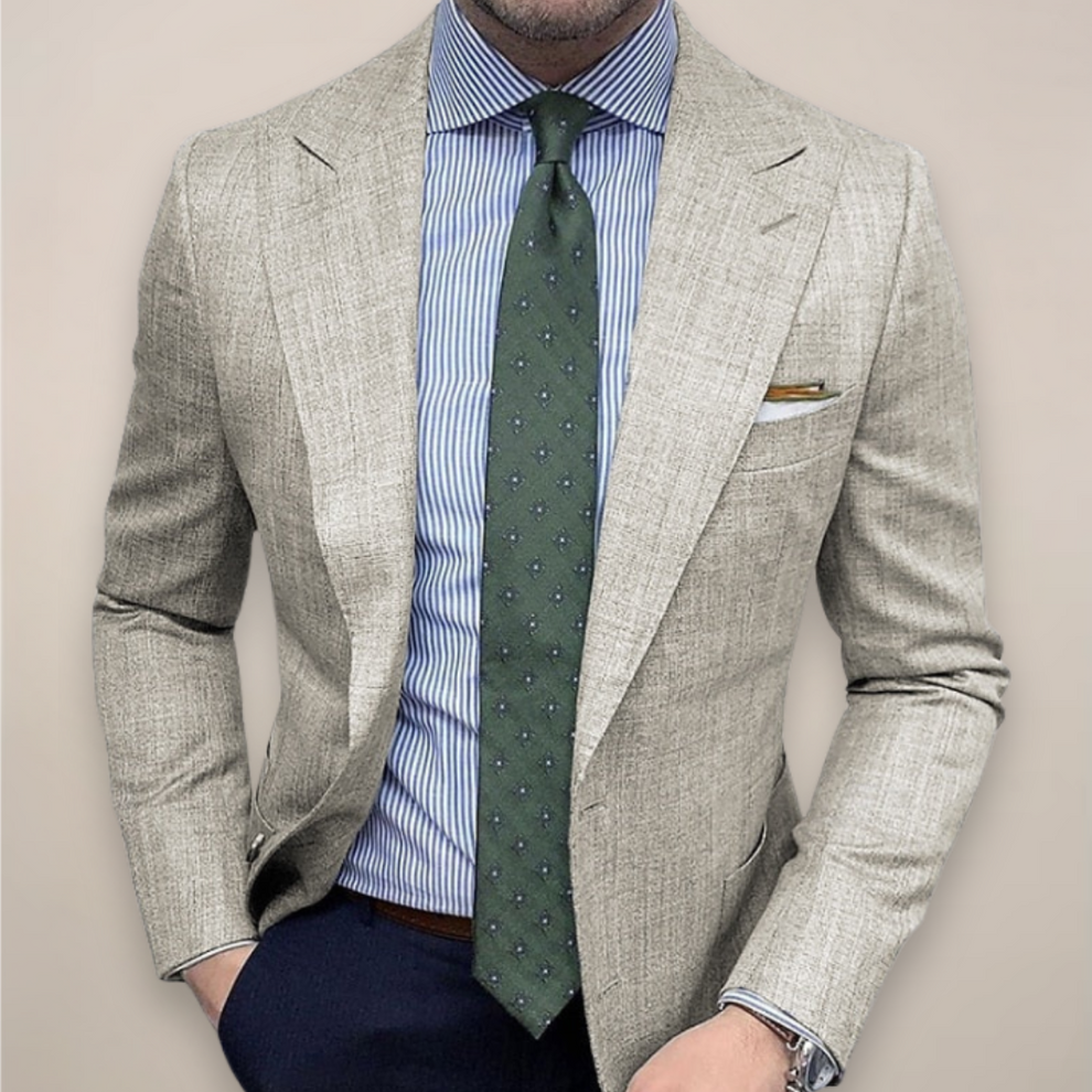 Men’s Tailored Linen Blazer - Lightweight Jacket