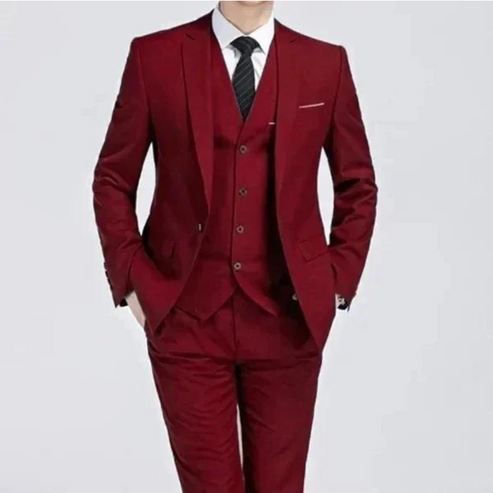 Men’s Three-Piece Suit - Tailored Single-Breasted Formal Set