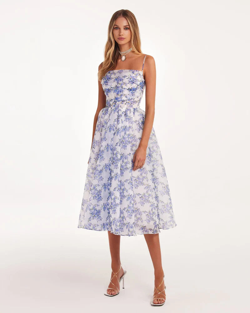 Melissa - Spaghetti Straps Midi Dress