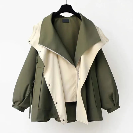Women’s Lightweight Hooded Windbreaker - Oversized Drawstring Jacket