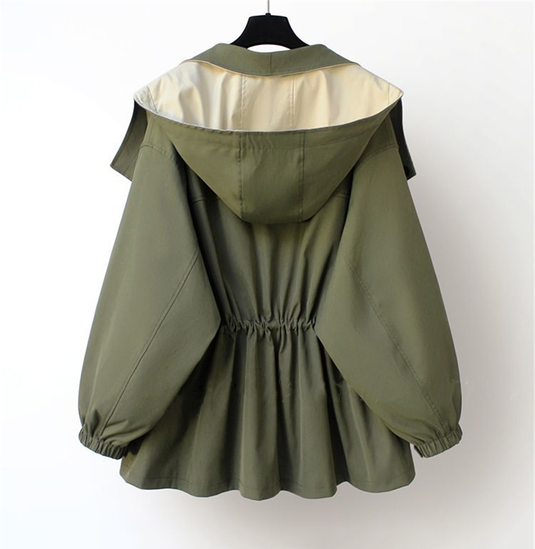 Women’s Lightweight Hooded Windbreaker - Oversized Drawstring Jacket