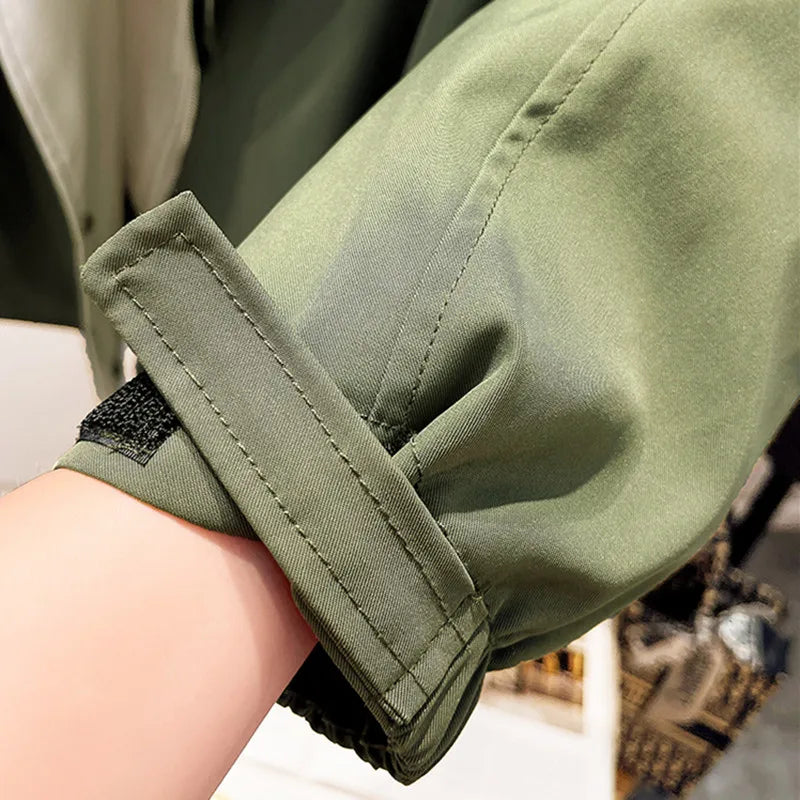 Women’s Lightweight Hooded Windbreaker - Oversized Drawstring Jacket