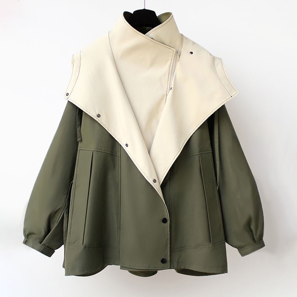 Women’s Lightweight Hooded Windbreaker - Oversized Drawstring Jacket
