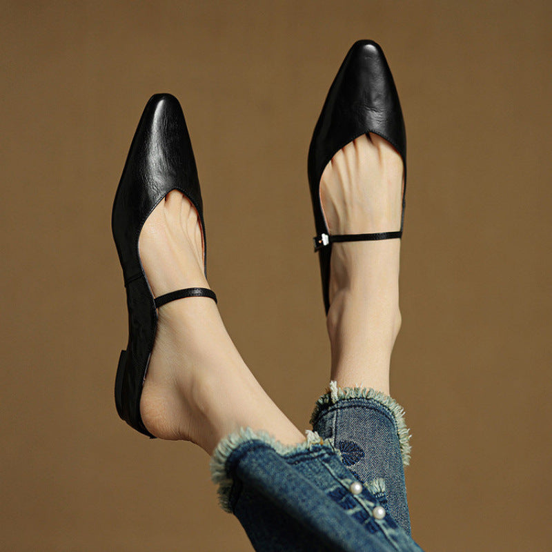Women's Genuine Leather Slip-On Mules