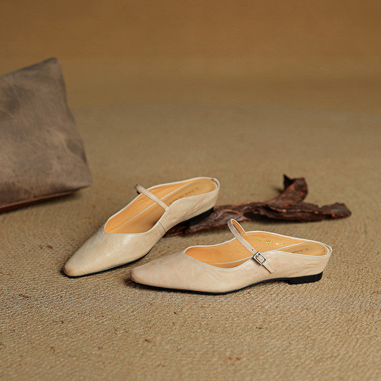Women's Genuine Leather Slip-On Mules